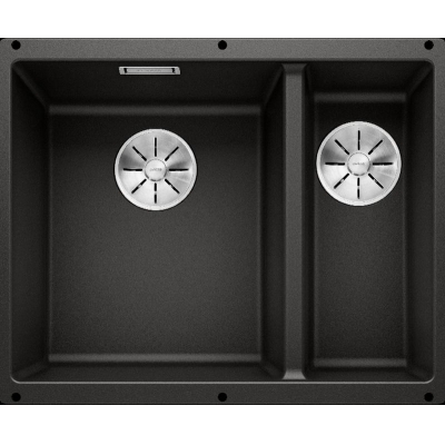 Blanco Subline 340/160-U Silgranit PuraDur 2, basin on the left, color black, InFino drain, 525985