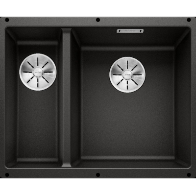 Blanco Subline 340/160-U Silgranit PuraDur 2 раковины правая, цвет черный, слив InFino, 525986