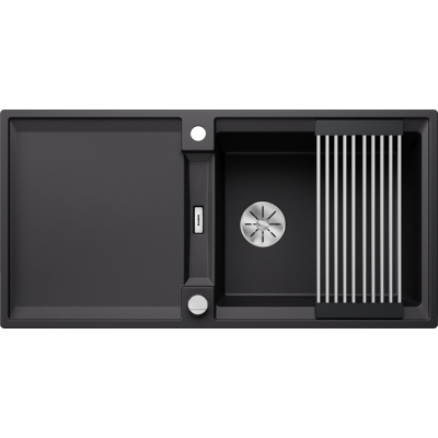 Blanco Adira XL 6 S-F flush built-in sink, Silgranit PuraDur, color black, InFino drain, 527625