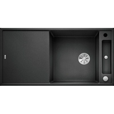 Blanco Axia III XL 6 S-F Silgranit PuraDur, color black, glass cutting board, InFino drain, 525859