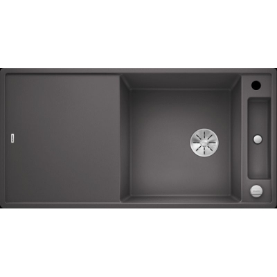 Blanco Axia III XL 6 S-F Silgranit PuraDur, color rock gray, glass cutting board, InFino drain, 523527