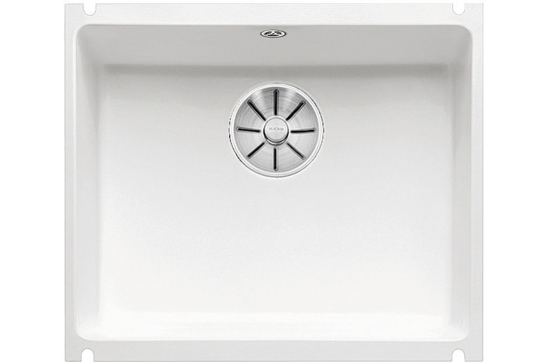 Blanco Subline 500-U ceramic PuraPlus, color crystal white glossy, InFino drain, 523733