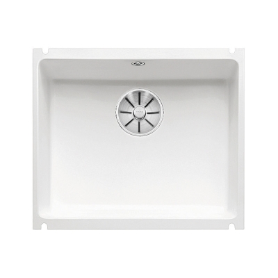 Blanco Subline 500-U ceramic PuraPlus, color crystal white glossy, InFino drain, 523733