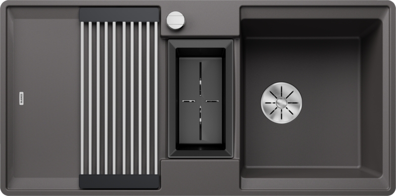 Blanco Adira 6 S-F flush sisseehitatud valamu, Silgranit PuraDur, värvus kivihall, InFino äravool, 527611