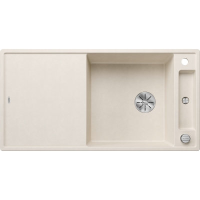 Blanco Axia III XL 6 S Silgranit PuraDur, цвет нежно-белый, деревянная разделочная доска, слив InFino, 527052