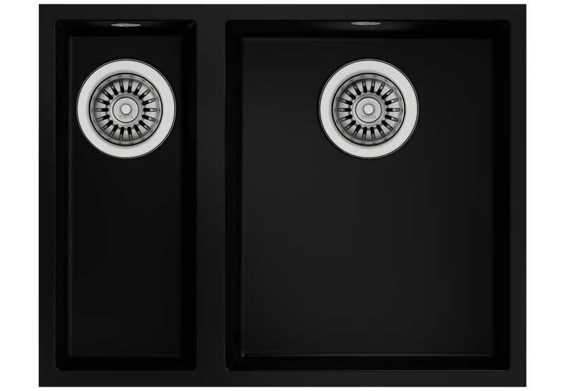 Teka SQUARE 2B 560 TG, Tegranit+ undermount sink 60 cm, black, 115260029