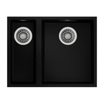 Teka SQUARE 2B 560 TG, Tegranit+ undermount sink 60 cm, black, 115260029