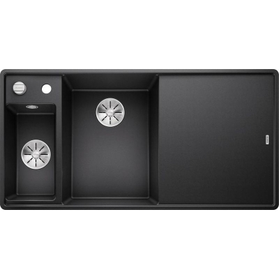 Blanco Axia III 6 S-F Silgranit PuraDur, color anthracite, wooden cutting board, InFino drain, basin on the left, 524663