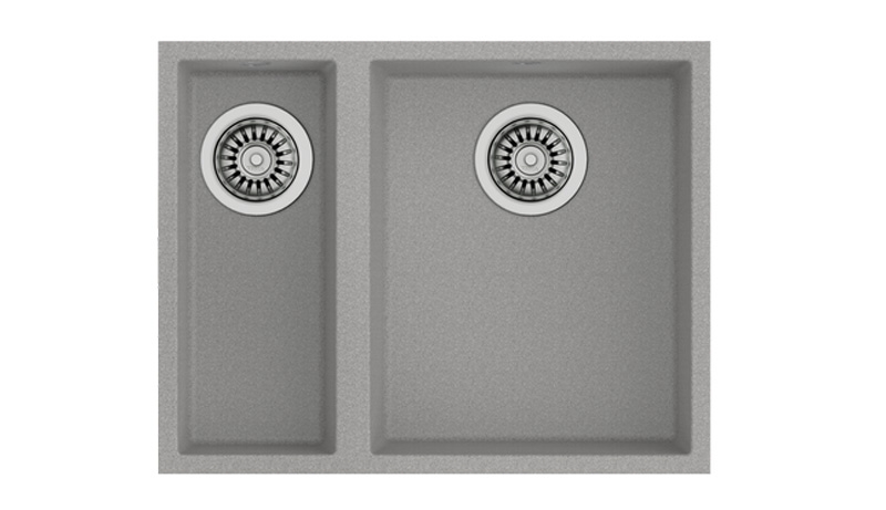 Teka SQUARE 2B 560 TG, Tegranit+ undermount sink 60 cm, stone gray, 115260030