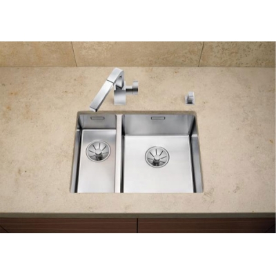 Blanco Claron 340/180-U, main basin on the right, Steelart, InFino drain, 521610