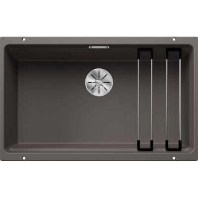 Blanco Etagon 700-U Silgranit PuraDur, color volcano gray, InFino drain, 527261