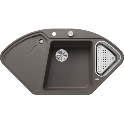 Blanco Delta II-F nurgas sisseehitatud valamu Silgranit PuraDur, flush, värvus vulkaanhall, InFino äravool, 527239
