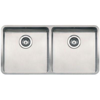 Reginox Ohio 40x40 + 40x40, saab paigaldada ülemise, uputava valamu või allpaigaldatava valamuna