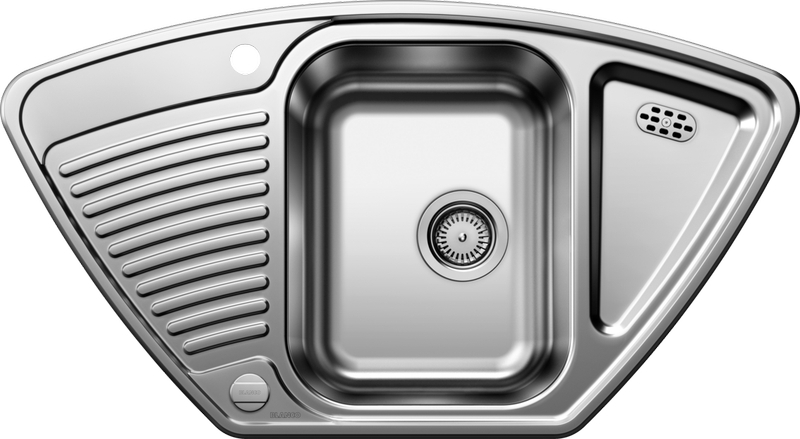 Blanco Tipo 9 E corner sink, stainless steel, with drain remote control, 526338