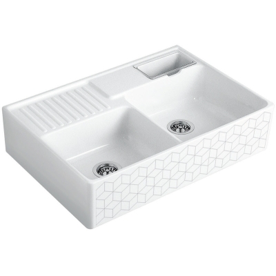 Villeroy &amp; Boch double bowl sink, color M1 Mosaique, Trendline