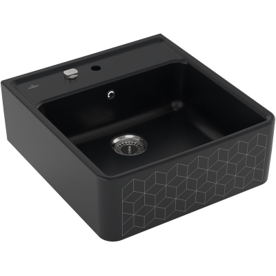 Villeroy &amp; Boch single bowl sink, color M7 Mosaique Black, Trendline