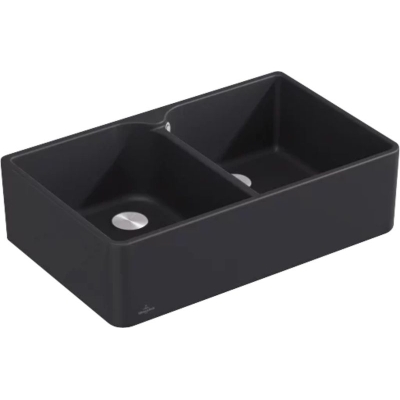 Виллерой и amp; Мойка Boch 80 X с двойной чашей, цвет R7 Pure Black, Premiumline