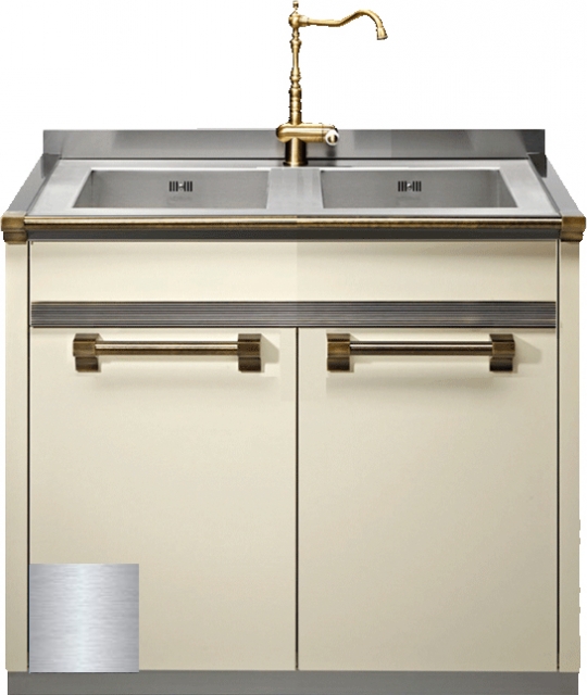 Steel Ascot 90, sink module, 90 cm, color stainless steel, A9S-L2SS, with 5 year guarantee!