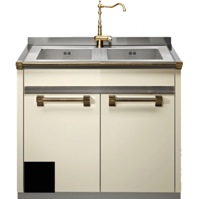 Steel Ascot 90, sink module, 90 cm, color black, A9S-L2BA, with 5 year guarantee!