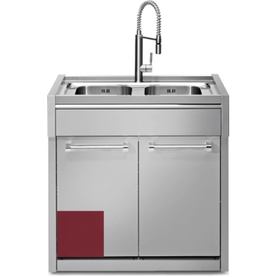 Сталь Genesi 90, модуль для мойки, 90 см, цвет Бордо красный, G9S-L2BR, с гарантией 5 лет!