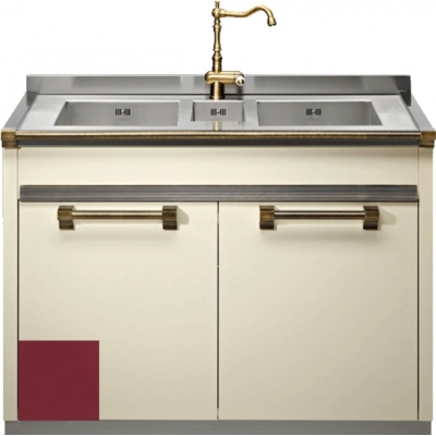 Steel Ascot 120, sink module, 120 cm, color Bordeaux red, A12S-L2BR, with 5 year guarantee!