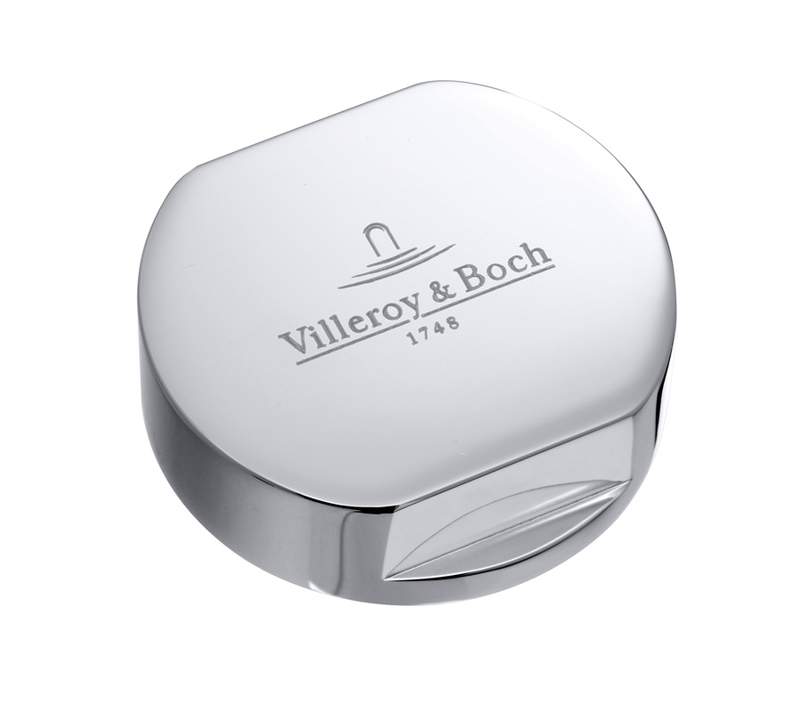 Villeroy &amp; Boch round cover cap for single twist handle, chrome, 94052661