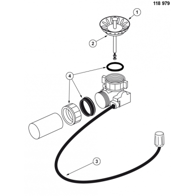 Blanco moderniseerimiskomplekt standardse Bowdeni kaabliga äravoolu kaugjuhtimispuldi jaoks, 118979