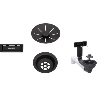 Blanco äravoolukomplekt, InFino ilma äravoolu kaugjuhtimispuldita, matt must, 207422