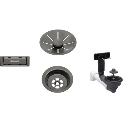 Blanco drain set, InFino without drain remote control, satin dark steel, 207424