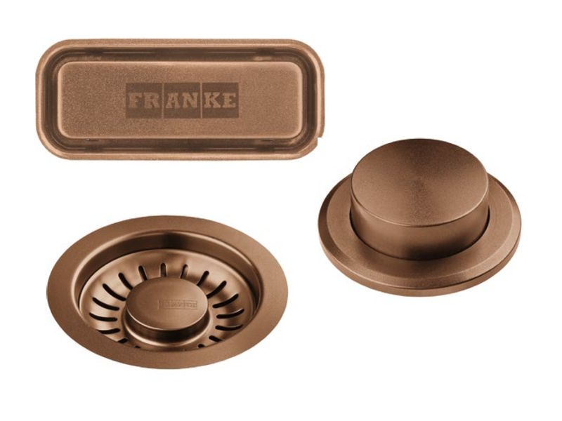 Franke push button valve set Mythos Masterpiece, copper, 112.0653.041