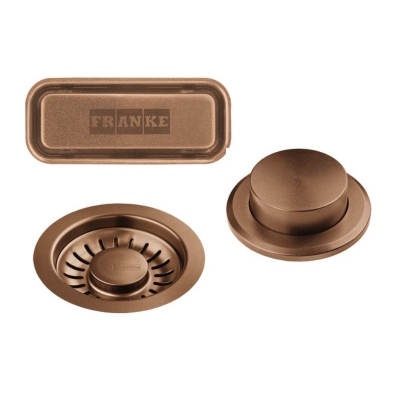 Franke push button valve set Mythos Masterpiece, copper, 112.0653.041