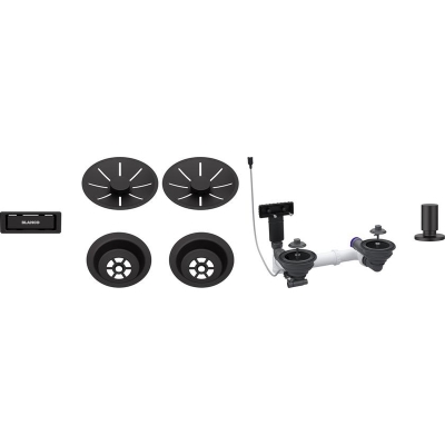 Blanco äravoolukomplekt, 2 x InFino äravoolu kaugjuhtimispuldiga, matt must, 207442