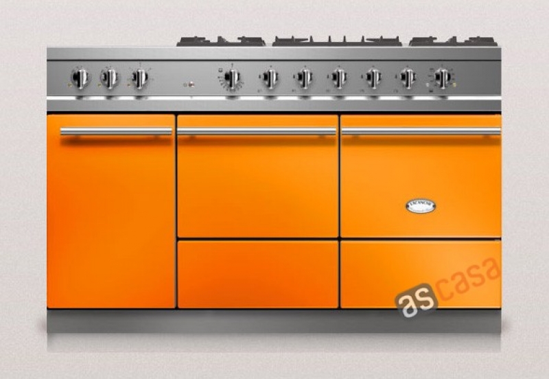 Lacanche Cluny 1400 G Modern, cooking station, 140.5 cm, color tangerine, with 5 year guarantee!