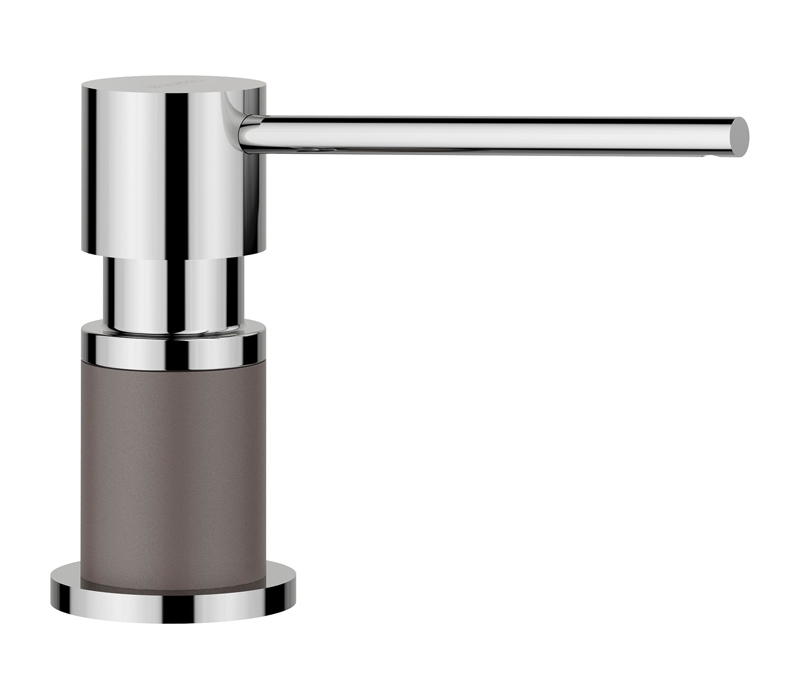 Blanco Lato dishwashing liquid dispenser Silgranit look, volcano grey/chrome, 526954