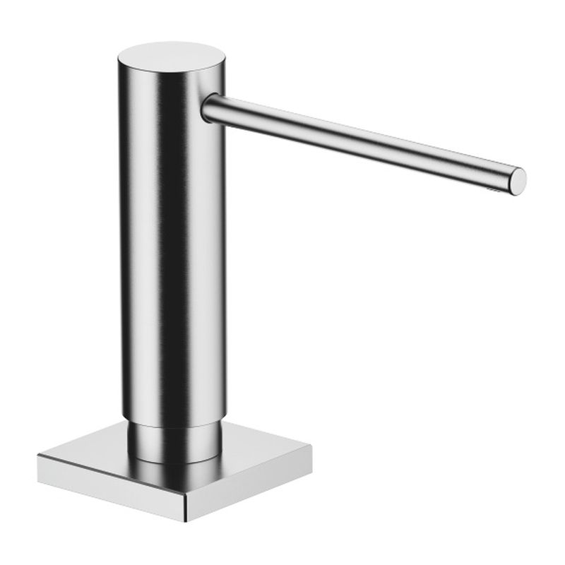 Dornbracht built-in dishwashing liquid dispenser, with square rosette, brushed chrome, 82439970-93