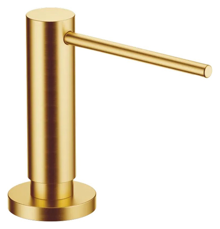 Dornbracht built-in dishwashing liquid dispenser, with round rosette, brushed brass (23kt gold), 82444970-28