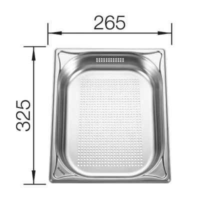 Üksiktoode #239 BLANCO GASTRONORM KONTEINER, ROOSTEVABA TERAS, GN-P 1/3-65, PERFORATSIOON, SISU 2,5 L, 1565814