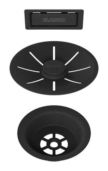 Blanco waste and overflow set black for single basins, 239975