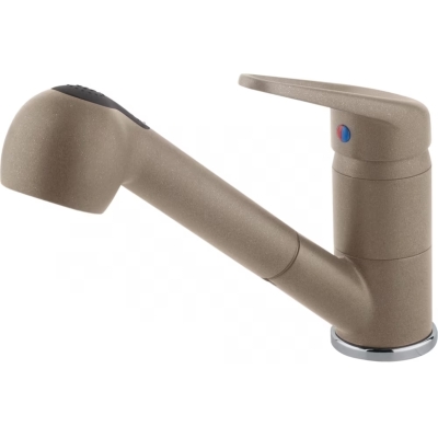 Franke Novara-Plus single lever mixer, high-pressure pull spout and shower head, cashmere, 115.0692.883