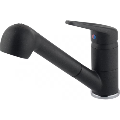 Franke Novara-Plus single lever mixer, high pressure pull spout and shower head, Onyx, 115.0692.886