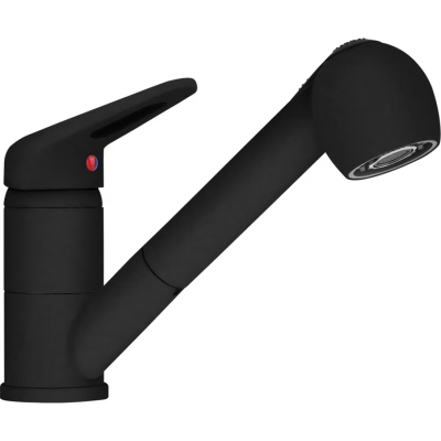 Franke Novara-Plus single lever mixer, high pressure pull spout and shower head, Black Matt, 115.0693.841