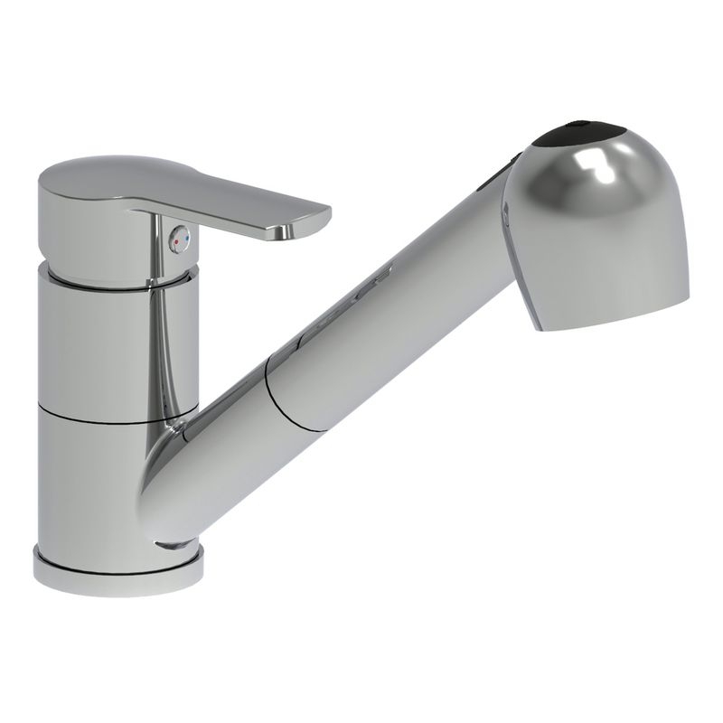 LINEA Casa 2, single lever mixer chrome, high pressure hose shower, 5011055