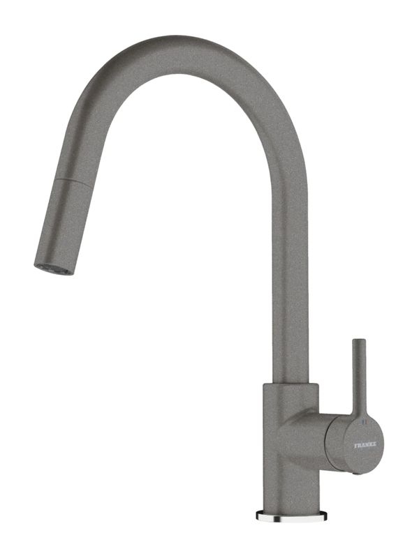 Franke Lina pull spout single lever mixer, high pressure, stone gray, 115.0626.057