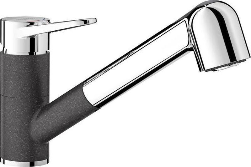 Blanco Wega S-II fitting, high-pressure pull spout, Silgranit look anthracite-chrome, 526420