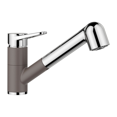 Blanco Wega S-II fitting, high pressure pull spout, Silgranit look volcano gray-chrome, 526983