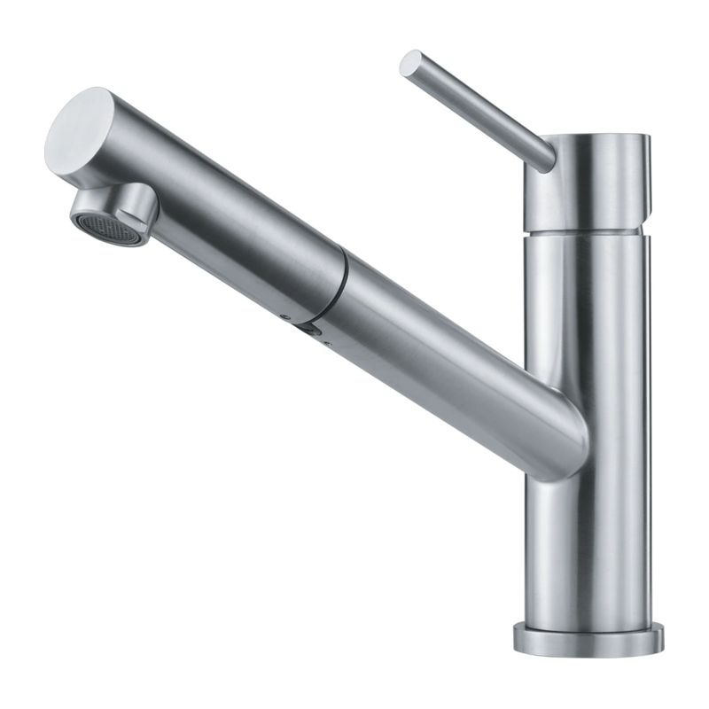 Franke Orbit single lever mixer, high pressure pull spout, stainless steel, 115.0569.461