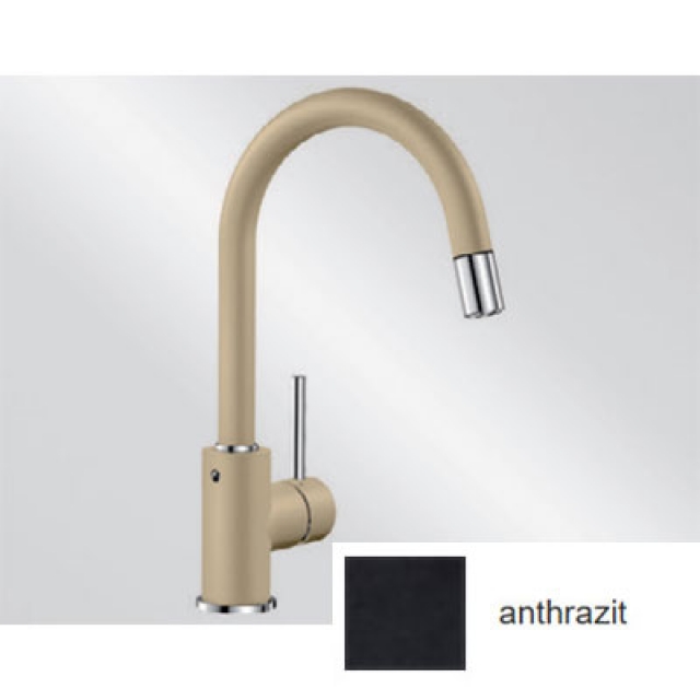 Blanco Mida-S Silgranit look, fitting, high pressure pull spout hose shower, color anthracite, 521455