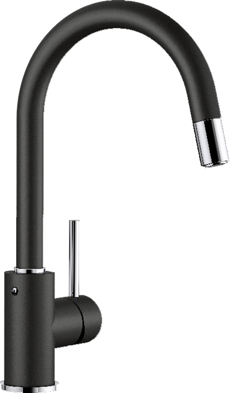 Blanco Mida-S Silgranit look, fitting, high pressure pull spout hose shower, color black, 526146