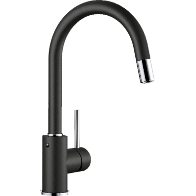 Blanco Mida-S Silgranit look, fitting, high pressure pull spout hose shower, color black, 526146