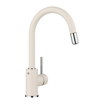 Blanco Mida-S Silgranit look, fitting, high pressure pull spout hose shower, color soft white, 526968